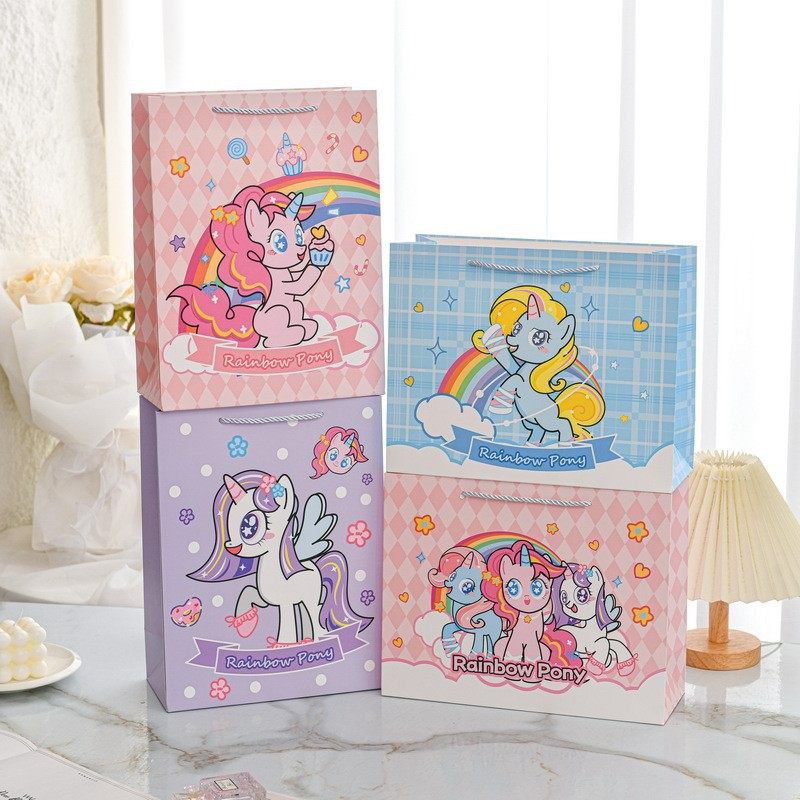 New Cartoon Pony Polly Original Peripheral Accompanying Gift Tote Bag Mini Card Head Bag Unicorn Small Gift Bag