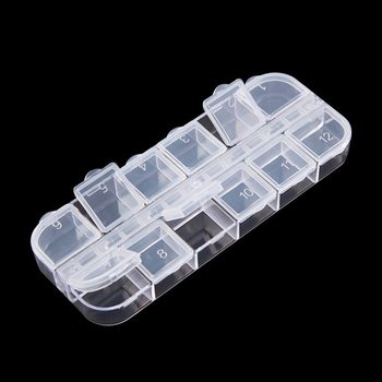 Nail Art Jewelry Box 12-Grids Rectangular Nail Art Diamond Box Willow Nail Flip-Top Storage Box DIY Tool Set Cross-Border