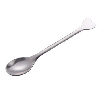 Stainless Steel Coffee Spoon Creative Dessert Spoon Mixing Spoon Small Round Spoon Small Salt Spoon Spoon Tea Spoon Heart-shaped Handle