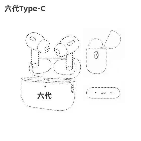 Huaqiang North Six Generation Type-c Bluetooth Headset Five Generation Zhongke Jieli Noise Reduction TWS