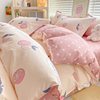 Korean Style Brushed Four-Piece Set Wholesale Small Fresh Student Dormitory Bed Sheets and Quilt Cover Three-Piece Set for All Seasons