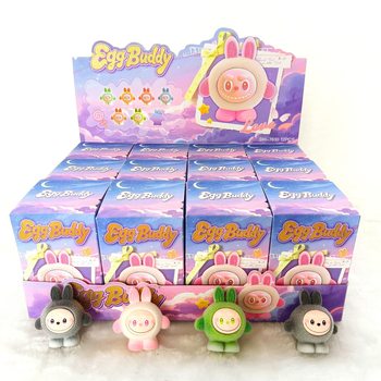 Cute Egg Series Plush Flocked Doll Blind Box Cartoon Mini Cute Desktop Ornament Trendy Blind Box Wholesale