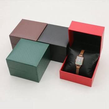 Customized Flip Watch Box Leather Pillow Bracelet Watch Collection Storage Box Single Pu High-End Watch Packaging Box Gift Box