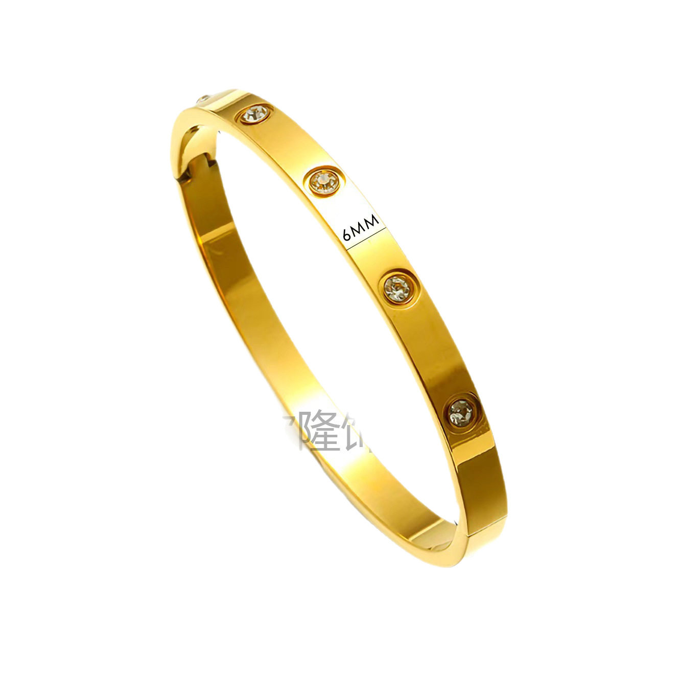 Amazon's Popular Snap-On Ten-Diamond Titanium Steel Bracelet Full of Stars 18 Rose Gold Non-Fading Diamond-Encrusted Women's Bracelet Direct Sale