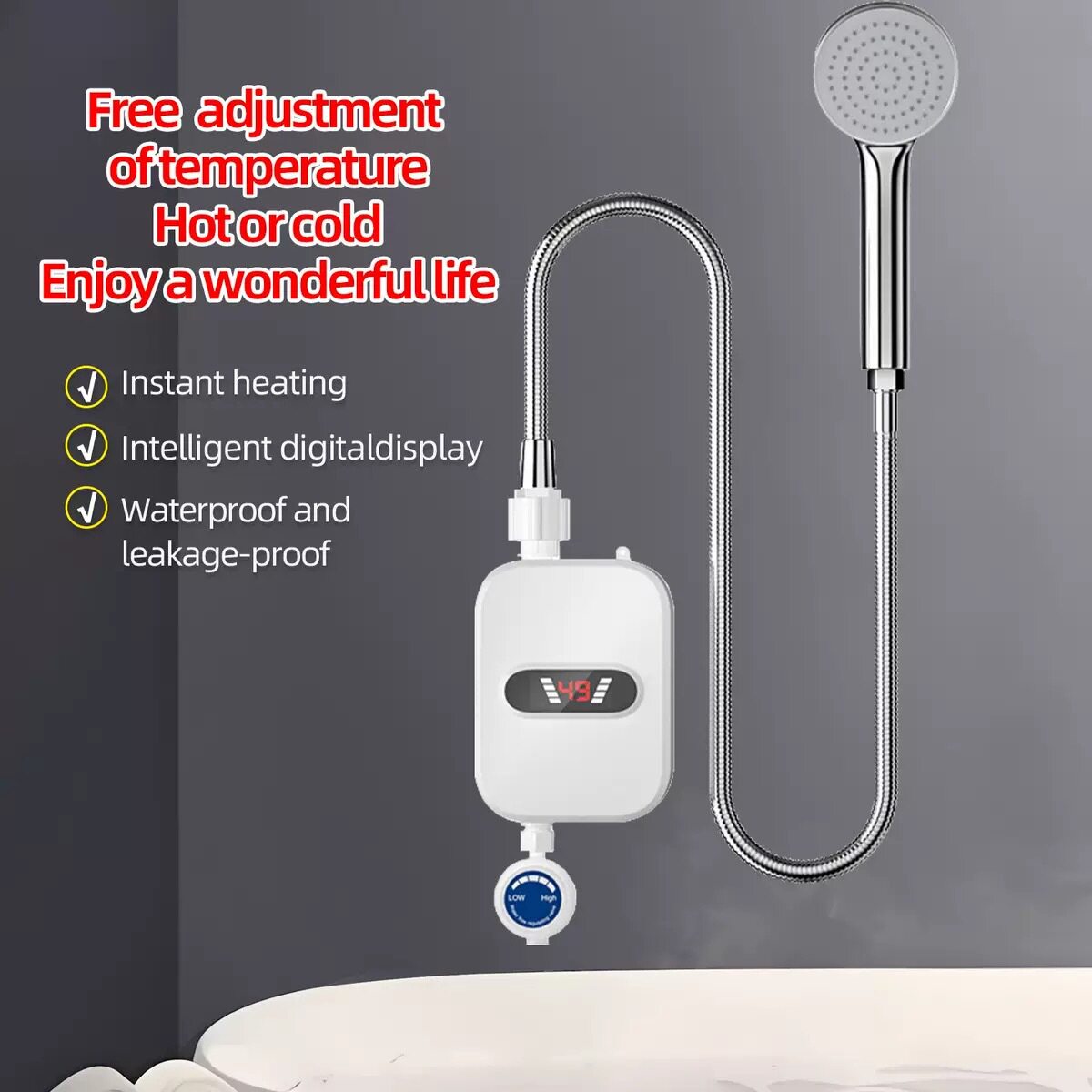 Foreign Trade Cross-Border Small Kitchen Appliance, Kitchen and Bathroom Shower Fast Heating Small Inverter Constant Temperature Instant Electric Water Heater