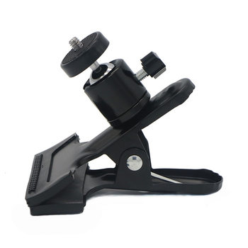 Powerful Clamp with Universal Gimbal Lamp Holder Flash Digital Camera Live Broadcast Small Ball Metal Fixed Auxiliary Iron Clamp