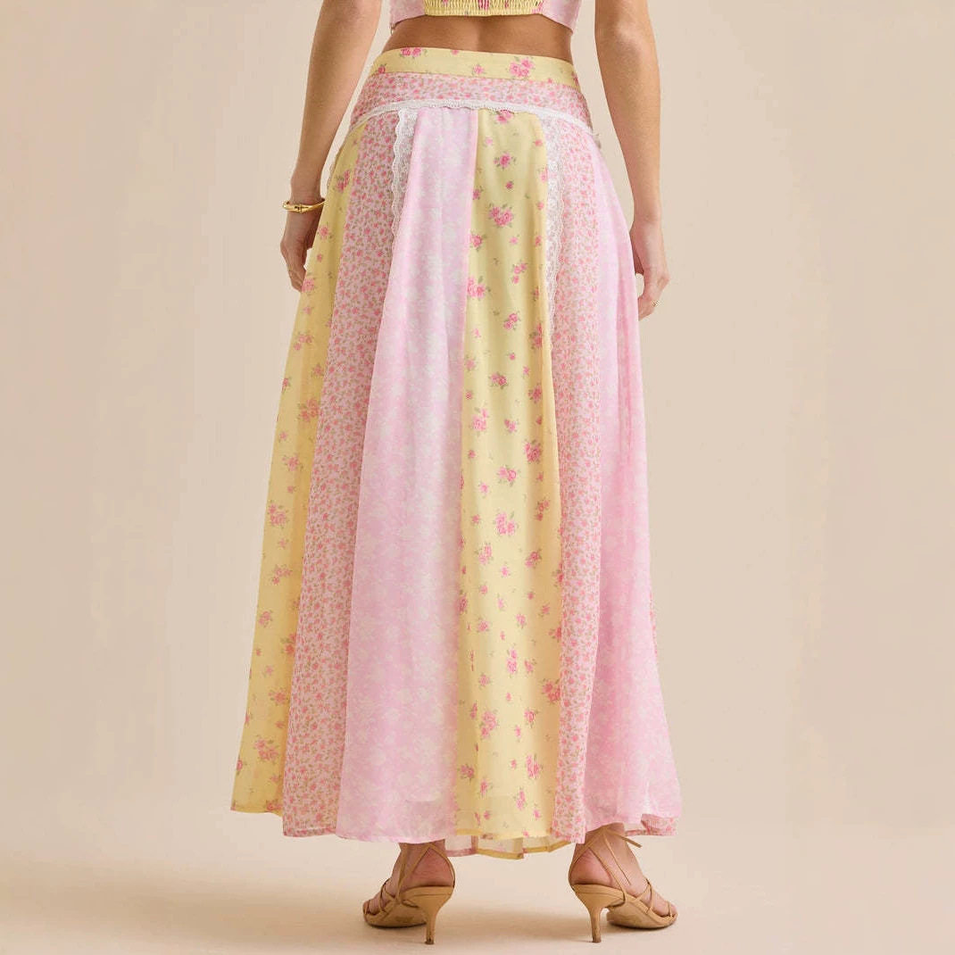 Floral Print Cami Top and Maxi Skirt Set Womens Summer Outfit Lightweight Comfortable Stylish Wholesale Available