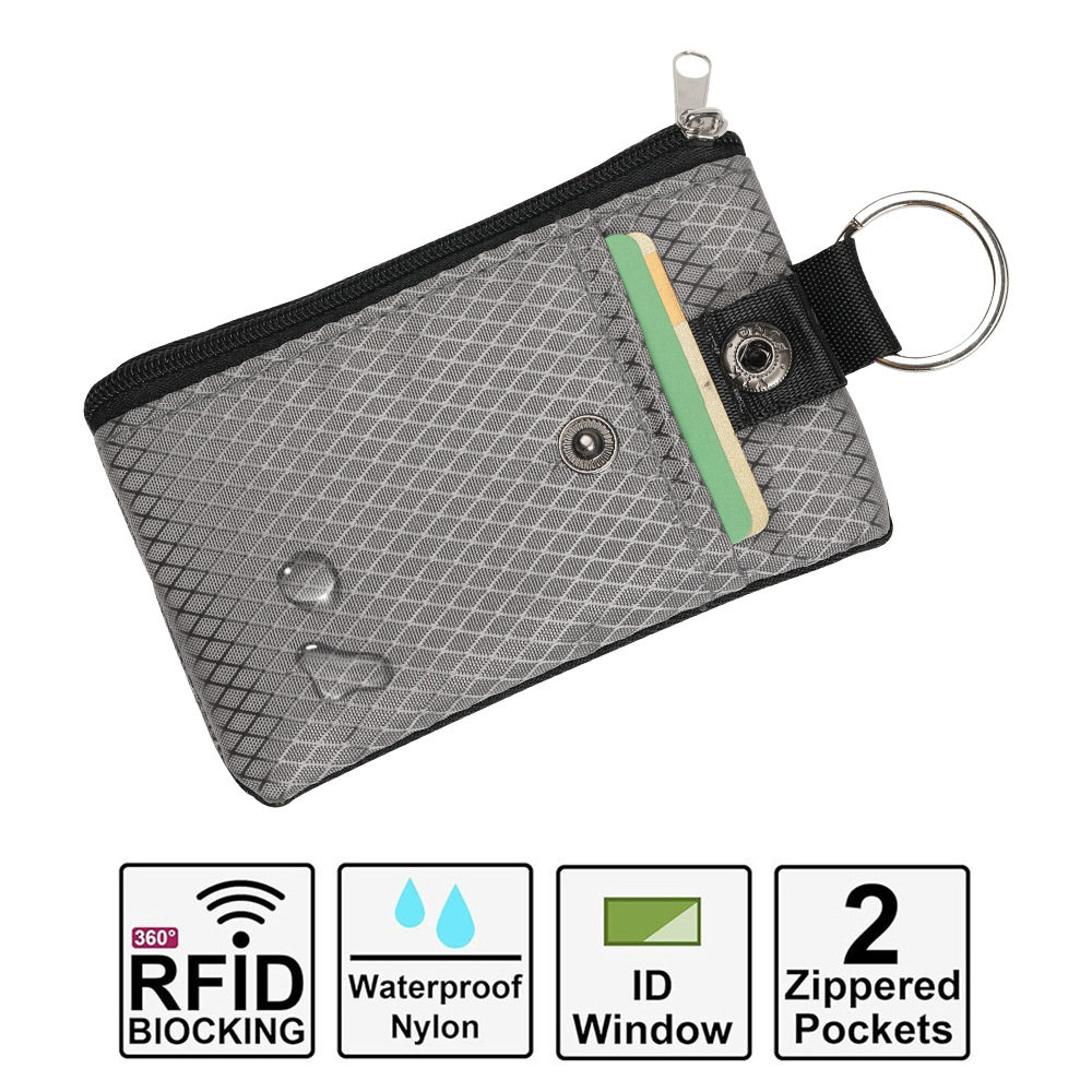 Cross-Border New Multifunctional Card Holder Keychain Rfid Anti-Theft Ultra-Thin Mini Wallet Compact Card Case Can Be Worn Around the Neck