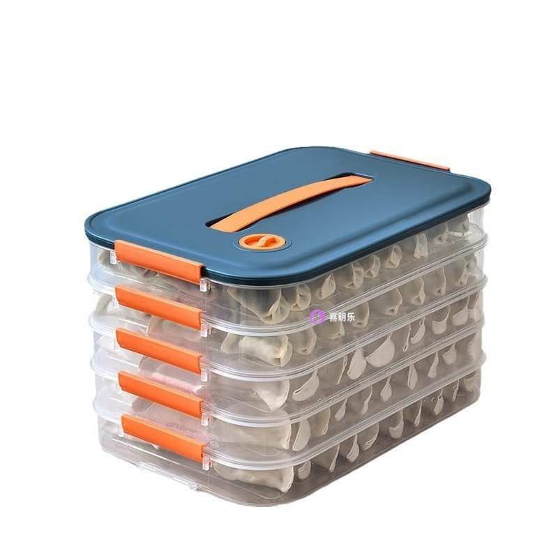 [Ximingle] Household Large-Capacity Dumpling Frozen Satchel Crisper Refrigerator Quick-Frozen Dumpling Multi-Layer Belt