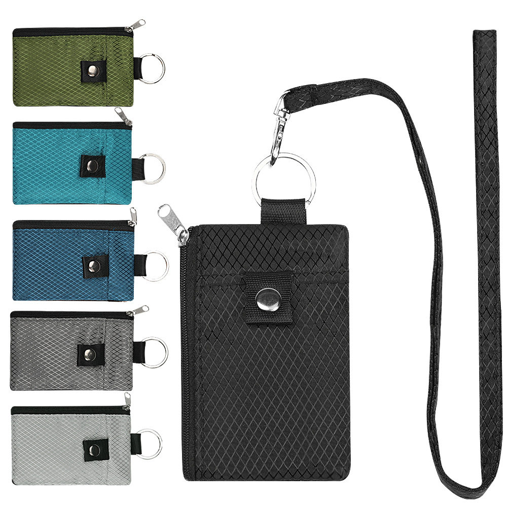 Cross-Border New Multifunctional Card Holder Keychain Rfid Anti-Theft Ultra-Thin Mini Wallet Compact Card Case Can Be Worn Around the Neck