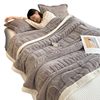 Cross-Border New Type a Comfortable Cotton Velvet Blanket Carved Flannel Cut Flower Thickeneded Warm Multi-Functional Flannel Blanket