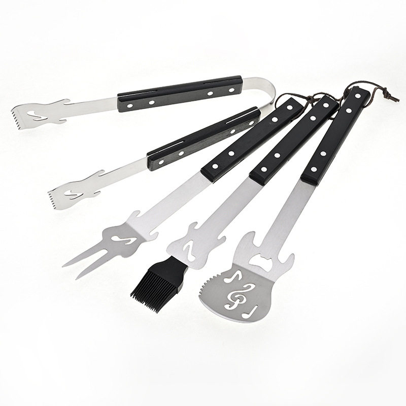 Amazon Outdoor Camping Portable BBQ BBQ Tools Stainless Steel Creative Guitar Baking Tool suit Storage Bag Bag