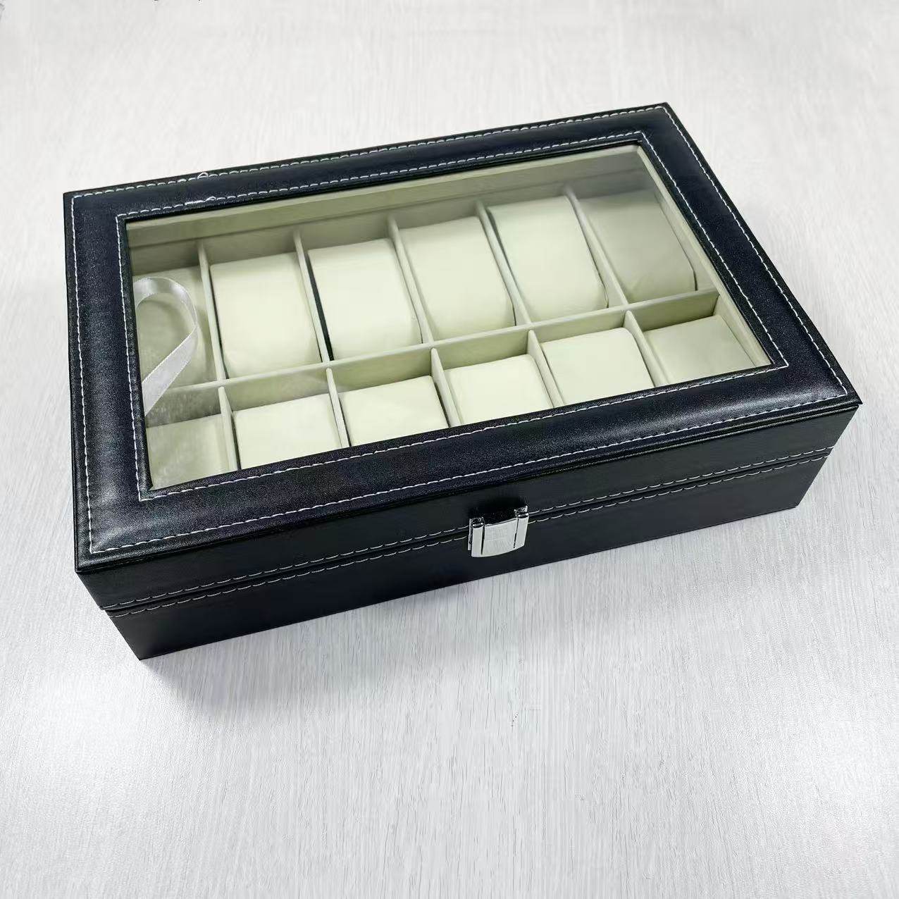 Cross-Border Hot-Selling Factory Direct Sales Wholesale Watch Box Storage Box 3-Slot 6-Slot 10-Slot 12-Slot Jewelry Box Packaging Box