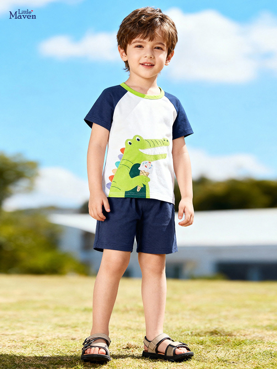 Factory Children's Clothing Wholesale, Summer Cartoon Short-sleeve Set, Kids' Outfit