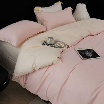 Simple 100s Xinjiang Long-staple Cotton Sanding Four-piece Set Autumn and Winter Cotton Super Soft Thickened Warm Bedclothes Bedding