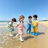 Детские болотные штаны, цельнокроеный костюм для дождевых ботинок, водонепроницаемые, нескользящие, легкие, с карманами для игр на пляже и в море