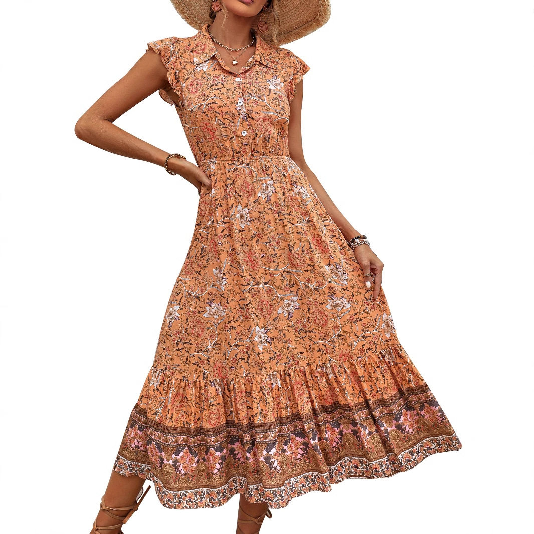 Casual Waist Defining Slim Fit Dress Elegant Style European and American Fashion Perfect for Daily Wear Wholesale