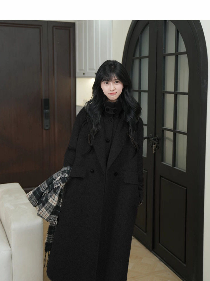 Autumn and Winter New Style Plush Woolen Outwear and Vest Two-Piece Set for Women Knitted Stand-Up Collar Loose Regular Style Slim Outwear