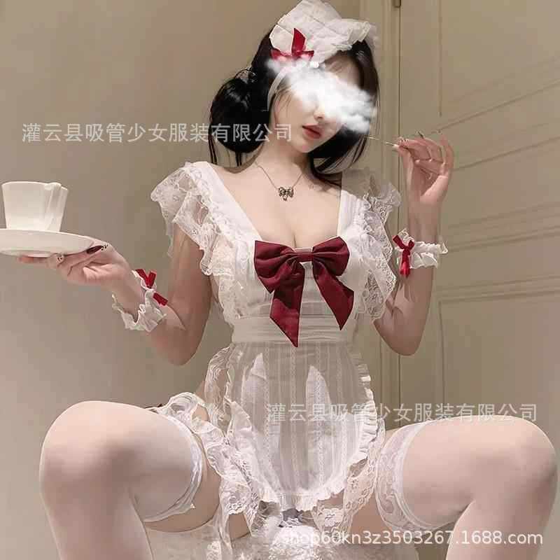 吸管少女性感纯欲cos厨娘女佣情调禁欲情趣内衣女仆制服睡裙1749