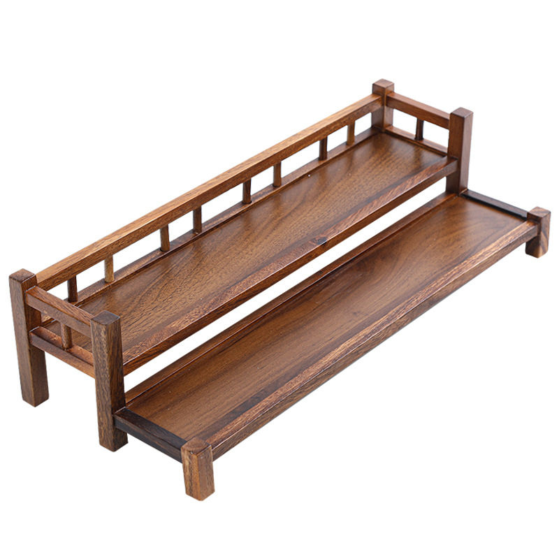 Walnut Desktop Storage Rack Tea Table Two-Layer Three-Layer Kung Fu Tea Cup Storage Rack