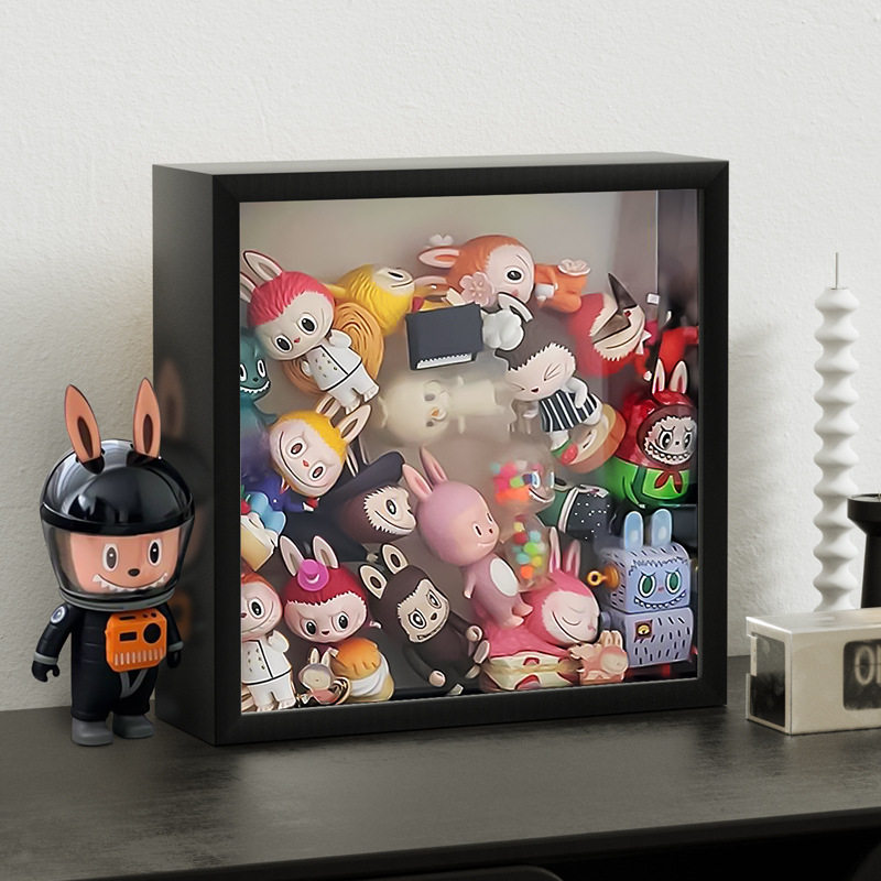 Square three-dimensional hollow dried flower frame picture frame decoration table wholesale solid wood photo frame wall hanging