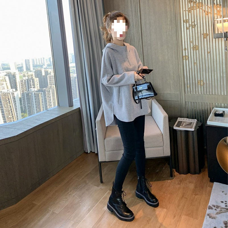 Maternity Wear Autumn Sweatshirt 2025 New Fashion Model Internet Celebrity Suit Maternity Autumn and Winter Two-Piece Loose Jacket