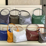 Goyard/Goya Upgraded Pebbled Cowhide Women's Bag Hobo Cotton and Linen Tote Bag Mother Shopping Bag Shoulder Bag