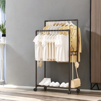 Upgraded Coat Rack with Pulley Reinforced Practical Clothes Hanger Multi-functional Storage Rack Removable Wholesale Cross-border Hot Sale