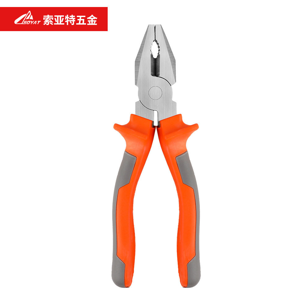 专用现货批发6寸8寸尖嘴多用途钢丝钳斜口福冈高硬度胶钳子批发