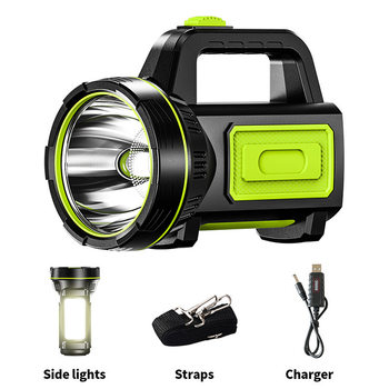 Outdoor strong light Searchlight led multifunctional flashlight long life lighting waterproof rechargeable portable lamp