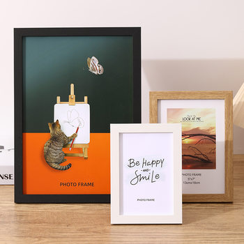 Simple Photo Frame Wholesale Wooden Tabletop 6-Inch 7-Inch 8inch 10inch Horizontal Frame A4 Puzzle Frame Oil Painting Frame