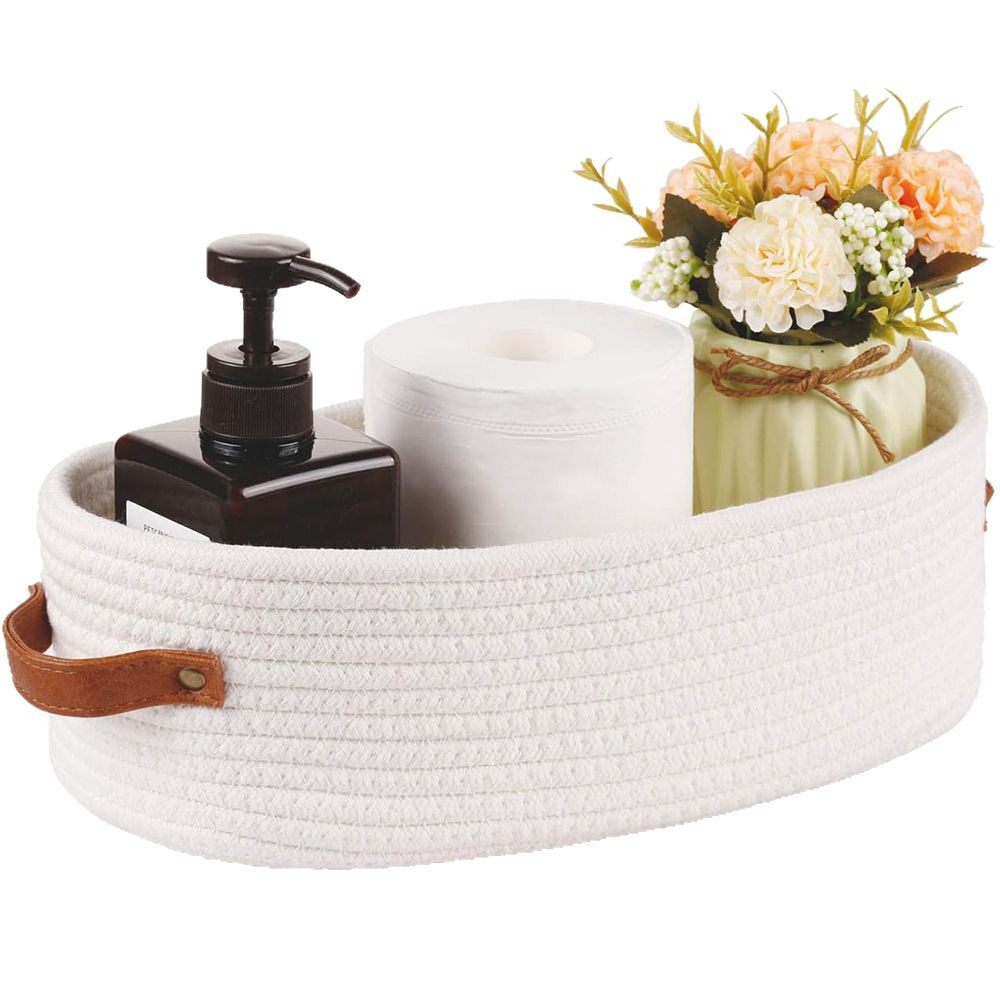 Cotton rope woven storage basket desktop sundries storage box household cosmetics snack basket storage basket cross-border supply