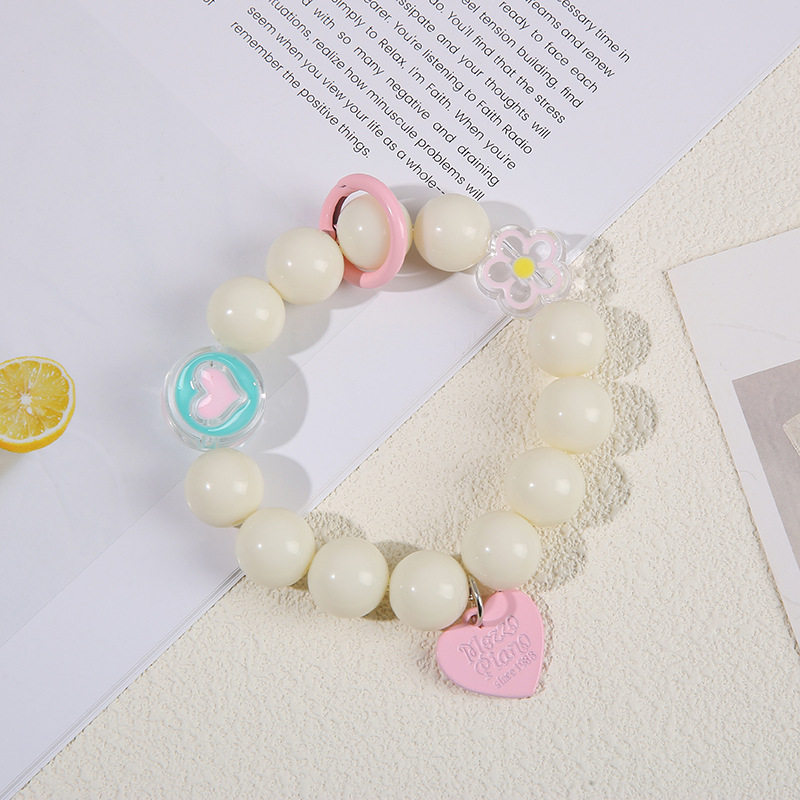 New candy color bracelet pendant acrylic beaded mobile phone chain fresh sweet anti-lost mobile phone case lanyard ornaments