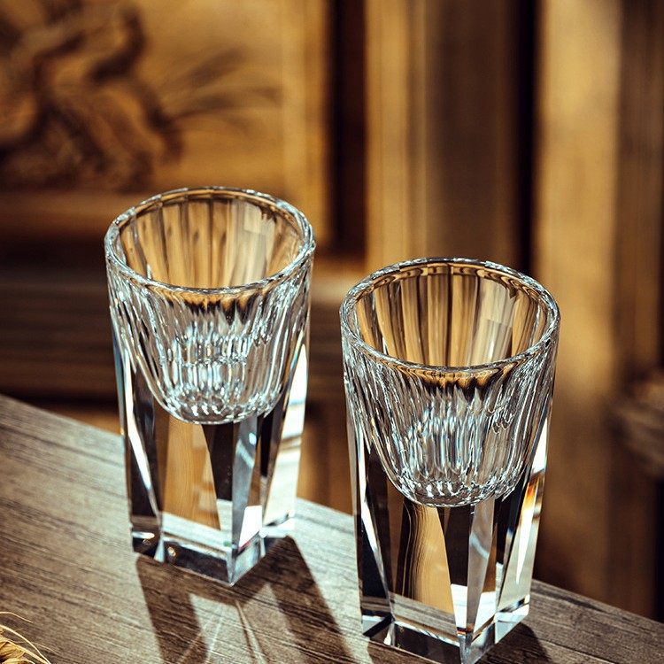 Household Glass small size Wine Cup Thickened Spirits Cup Goblet Wine Cup suit Wine Dispencer suit