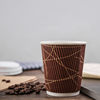 Corrugated Paper Cup Disposable Thickened Hot Drink with Lid Anti-scalding Coffee Milk Tea Cup Commercial Brand Making and Printing Logo