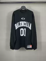 Correct Version high quality B 25SS New Basketball Series Manchester United Embroidered Print Florist Loose Long Sleeve T-Shirt