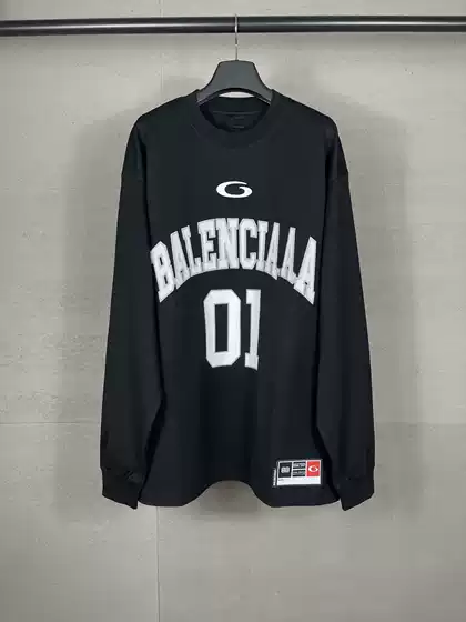 Correct Version high quality B 25SS New Basketball Series Manchester United Embroidered Print Florist Loose Long Sleeve T-Shirt