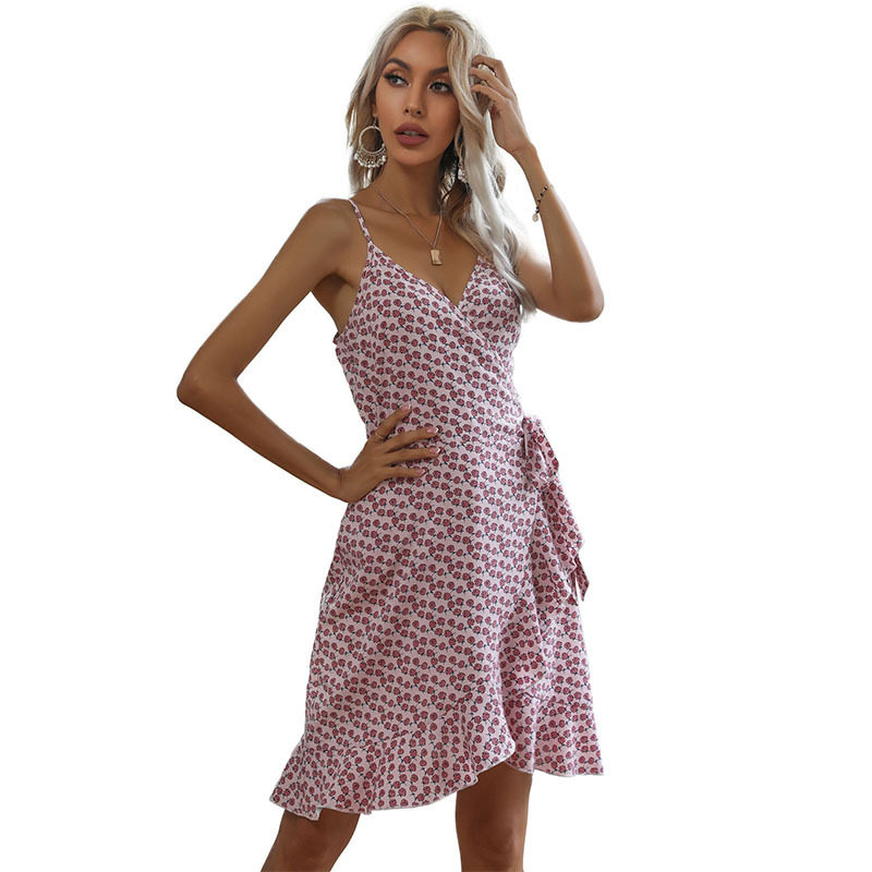 Summer Womens Irregular Print Cami Dress Trendy Design Lightweight Fabric Comfortable Fit Perfect for Casual Outings