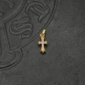 Cx098 gold small cross light pink diamond (about 23*9mm)