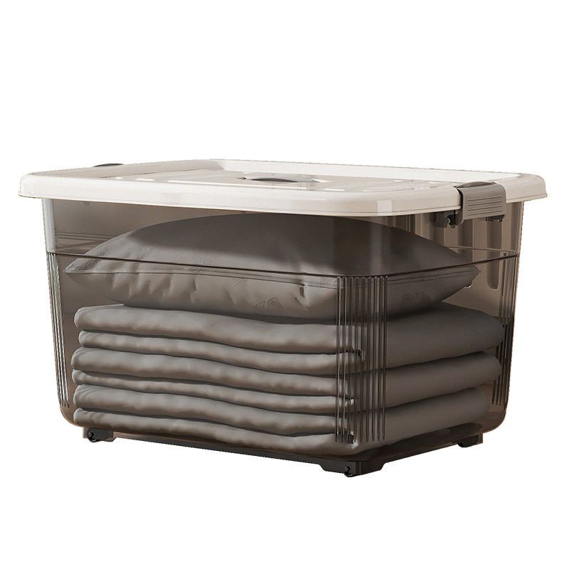 Transparent Storage Box Finishing Box Plastic Box Lid Portable Car Storage Box Large and Small Clothes Storage Box