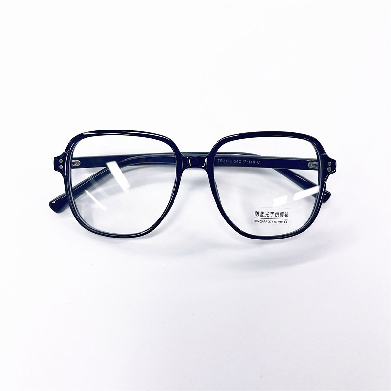 2176 New Retro Tr Large Frame Glasses Ins Trendyy Anti-Blue Light Glasses Fashionable Stylish Flat Glasses Frame