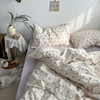 ins Korean Style Fresh Style 60 Cotton Four-Piece Set Floral Pastoral Style Cotton Quilt Cover Bed Cover 3-Piece Set 4