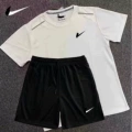 White reflective single hook top + single hook five-quarter pants