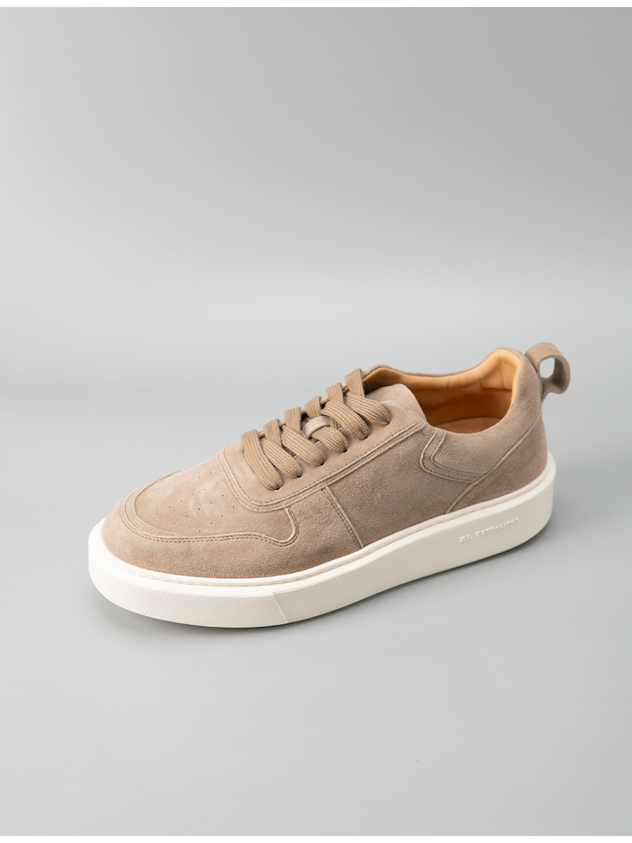 Giày sneaker nam da lộn cao cấp phong cách old money, đế dày giảm chấn — Màu be, Màu cà phê