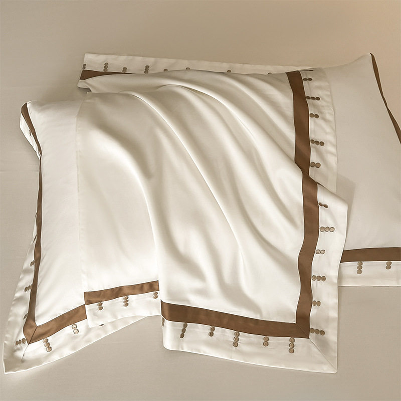 Class a Classy 240-Count Pure Cotton Long-Staple Cotton Four-Piece Set Accessible Luxury Pure Cotton Quilt Cover Bed Sheetss Skin-Friendly Naked Sleeping Nantong Home Textiles