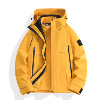 2025 New Style Jacket for Men and Women Three-In-One 0.05kg Piece Set Windproof and Waterproof Autumn and Winter Outdoor Mountaineering Jacket 6518