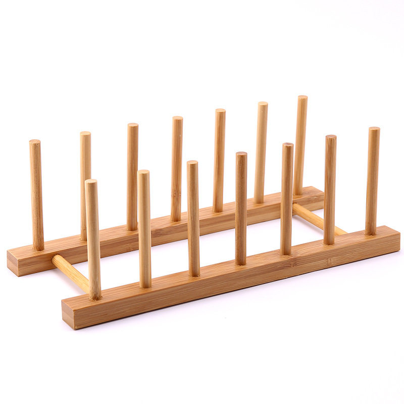 Bamboo Plate Display Bracket Storage Rack Water Cup Plate Drain Bowl Rack Storage Rack Tea Cake Supermarket Ceramic Plate Rack