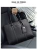 New Men's Handbag Business High-End Crossbody Fashion Plaid Large-Capacity Briefcase Men's Casual Shoulder Bag