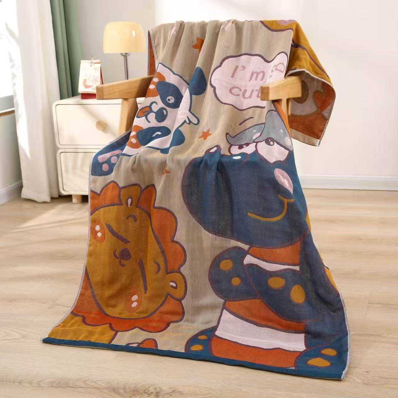 Gauze Bath Towel 160x 80cm Multifunctional Small Blanket Four Seasons Universal Multi-layer Adult Couple Seaside