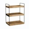 Wooden Desktop Three-Layer Storage Rack Iron Bathroom Household Multi-Purpose Kitchen Storage Rack Desktop Storage Storage Rack